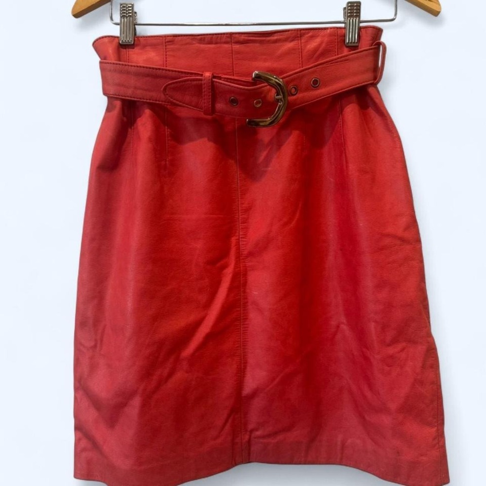 Wilson's red leather skirt with belt